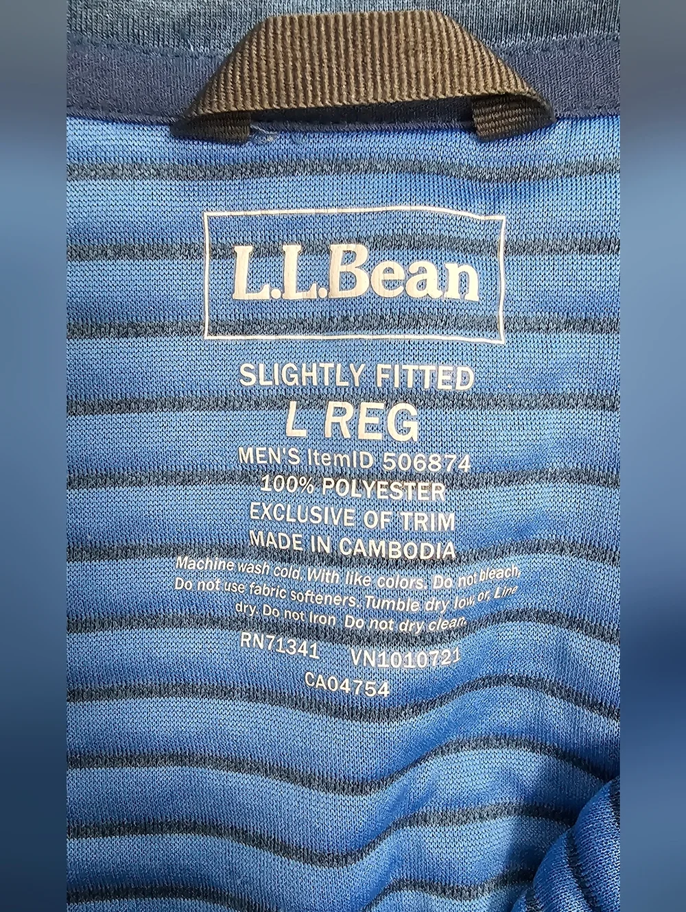 L.L. Bean Indigo Quilted Half-Snap Pullover